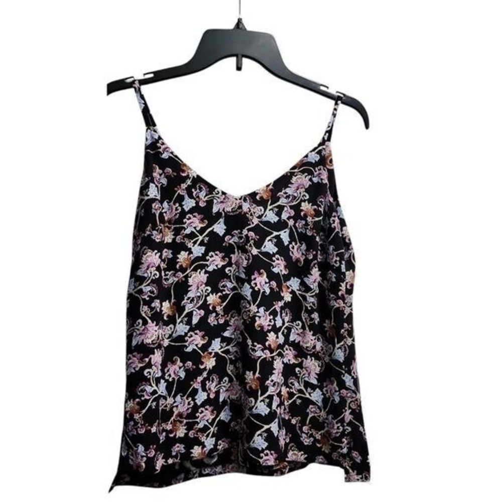 White House Black Market Floral Cami Top Sleeveless V-Neck Blouse Size XSP